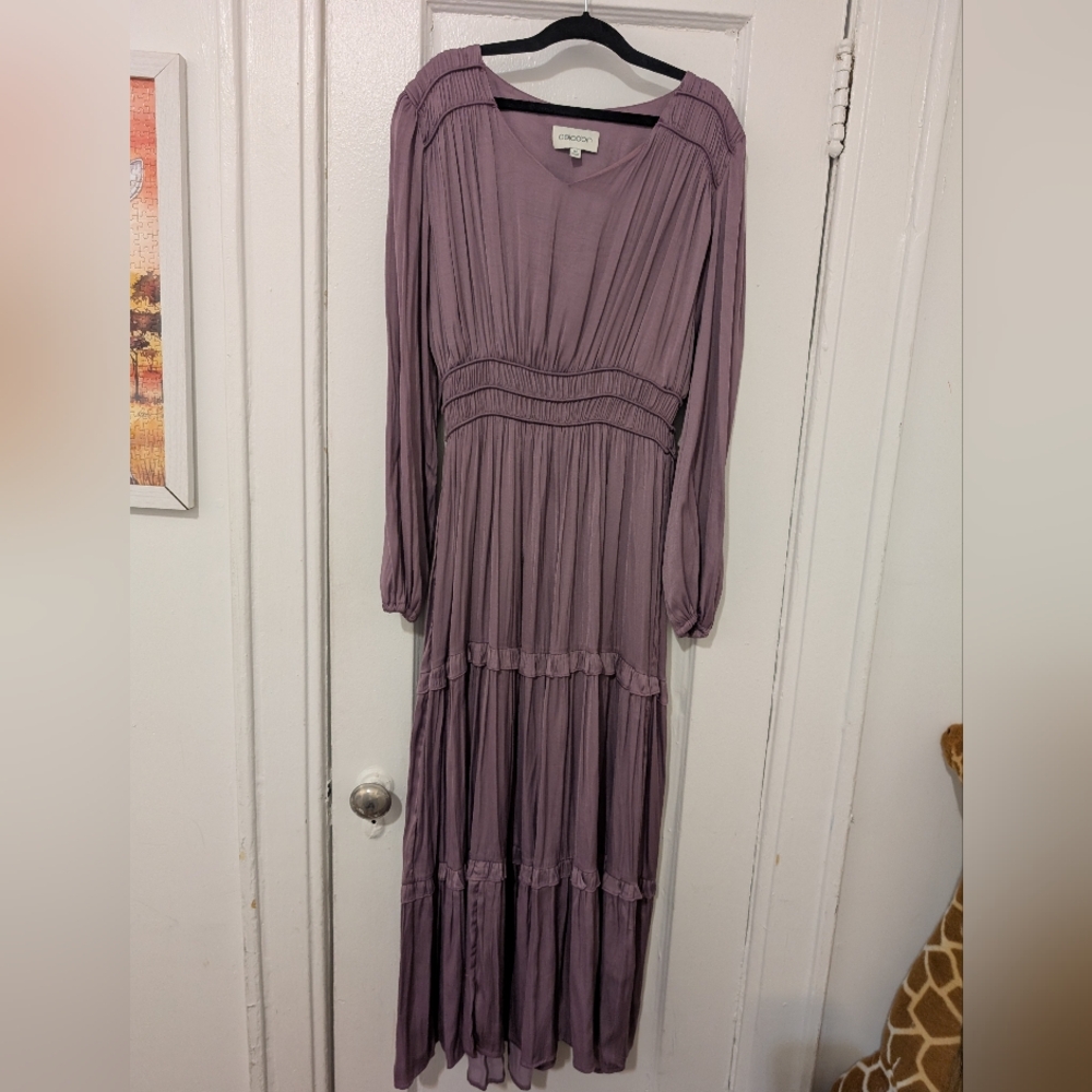 Elegant Purple Long Sleeve Dress